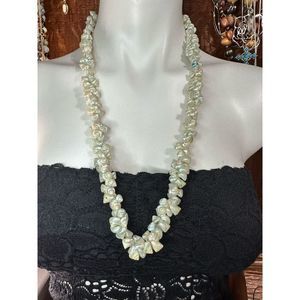Luminescent seashell necklace 28” 